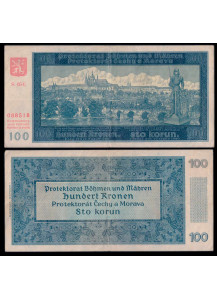 Boemia e Moravia 100 Korun 1940 Prague - II. Auflage Spl