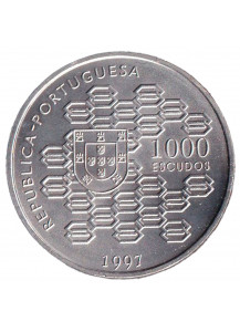Portogallo 1000 scudi Ag 1997 200° anniversario Credito pubblico Fdc