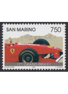 San Marino 1997 francobollo dedicato alla Ferrari 17° Grand Prix nuovo