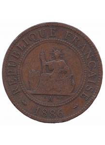 French Indochina 1 cent 1886 Very Fine+