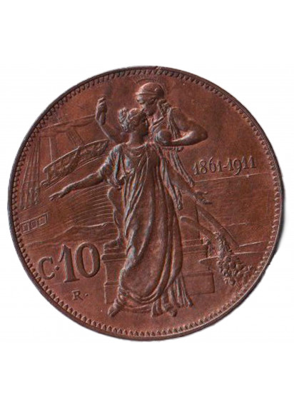 Regno D'Italia Vittorio Emanuele III 10 Cent. 1861/1911 Quasi Fior di Conio