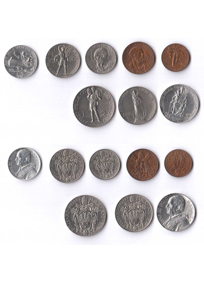Vaticano Serie completa 8 monete in lire di Papa Pio XI - Anno III 1931 