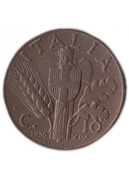 Regno Italia 10 Centesimi Impero 1936 Splendida
