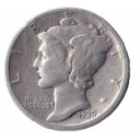1939 - 10 Cents (Dime) Argento Dollaro Stati Uniti Mercury Dime BB