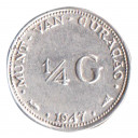 CURACAO 1/4 Gulden 1947 AG Conservazione Superba+