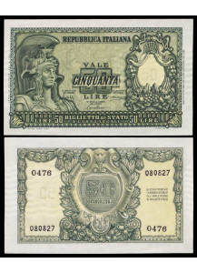 Lire 50 Italia Elmata 1951 Banconota Fds da mazzetta 