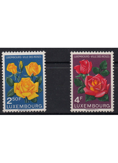 1956 Lussemburgo Citta' Delle Rose 2 Valori Integri Unificato 508-9
