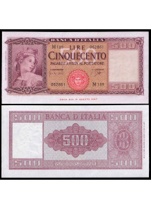 1961 - 500 Lire Italia con testa Ornata di Spighe 23-03-1961 Fds