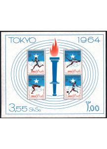 1964 SOMALIA Foglietto Giochi Olimpici Tokyo 4 val.
