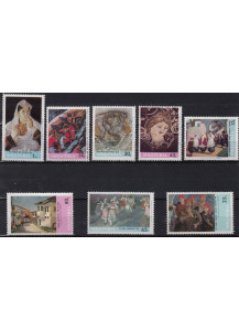 ALBANIA 1967 francobolli serie completa nuova Yvert e Tellier 1012-19 Pittori Diversi 
