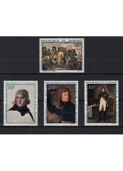 DAHOMEY 1969 francobolli serie completa nuova Yvert e Tellier A 101-4 Dipinti Napoleone Bonaparte