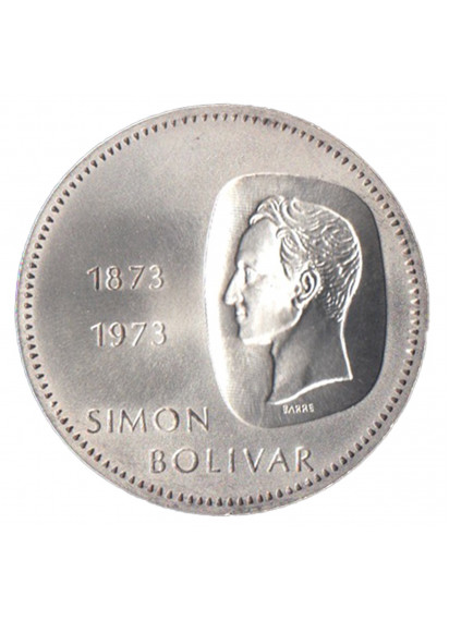 VENEZUELA 10 Bolivares 1973 Simon Bolivar Argento Y#45