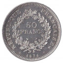 1970 - 50 Francs Argento Francia Hercule Argento Fdc