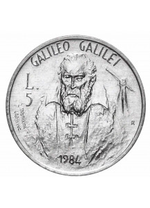 1984 5 Lire Italma Galileo Galilei  Fior Di Conio San Marino