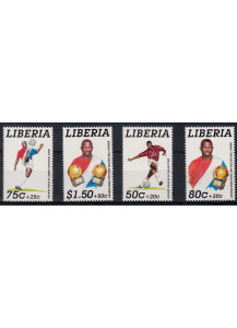 LIBERIA 1995 Serie 4 Valori George Weah Pallone D'Oro 1299-302 Yvert