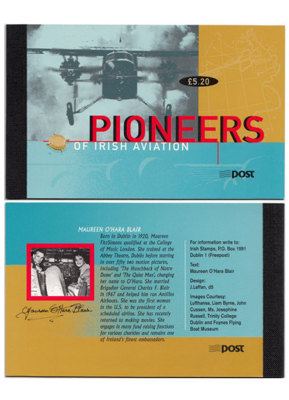 IRLANDA 1998 Libretto nuovo Pionieri Aviazione Irlandese Unificato L1056