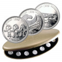 1999 25C Millenium Commemorative Sterling Silver Set con confezione