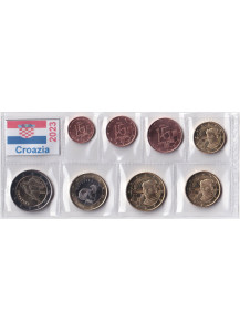 CROAZIA 2023 - 8 monete FDC in blister da 1 Cent a 2 Euro Fdc