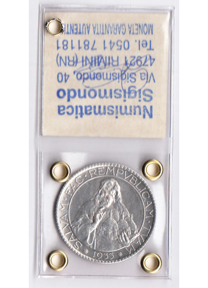 1933 - 20 Lire argento San Marino Il Santo SPL+