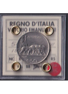 1921 50 Centesimi Leoni Contorno Liscio RARA Spl/Fdc Vittorio Emanuele III
