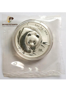 2003 CINA Panda Argento 10 Yuan 1 Oncia Sigillato Da Zecca