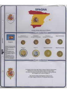 Foglio e tasche per  monete in euro di Spagna 2015 Nuovo Re