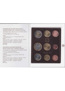 VATICAN Official Set 9 Coins "5 Euro - Don Lorenzo Milani" BU