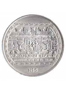 MESSICO 5 nuovi pesos 1 OZ Oncia d'argento TAJIN