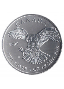2014 - CANADA 5 Dollari Ag Falco Pellegrino 1 Oz Fdc