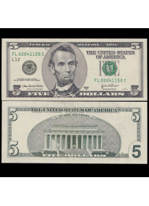 STATI UNITI  5 Dollars 2003 Series Abraham Lincoln "A" Fds