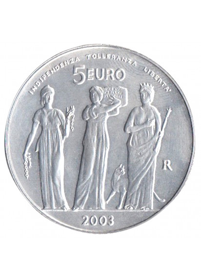 2003 - 5 euro Indipendenza, Tolleranza e Liberta' da Divisionale