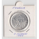 1964 - 5 Francs Argento Francia "Semeuse" Fior di conio