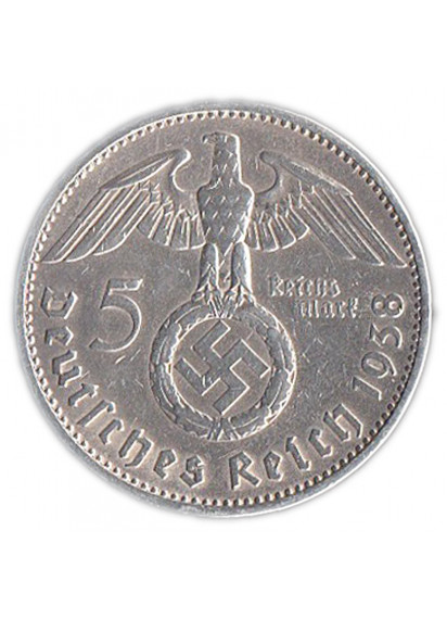 1938 GERMANIA TERZO REICH 5 Reichsmark A BB