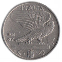 Vittorio Emanuele III 50 centesimi Impero Rara 1936 Q/Spl