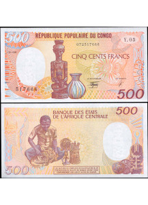CONGO REPUBLIC 500 Francs 1990 Fior di Stampa