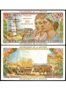 REUNION10 Nouveaux Francs on 500 Francs 1964 "Women - Ox" Stupenda