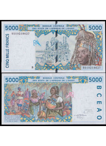 BENIN (W.A.S.) 5000 Francs 1995 Fior di Stampa