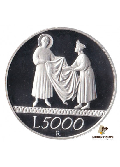 1999 - 5000 Lire Argento Italia verso il 2000 la Solidarietà Proof