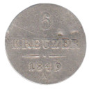 AUSTRIA 6 Kreuzer 1849 A Argento BB