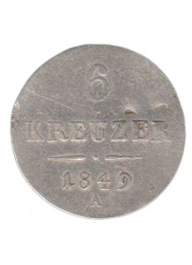 AUSTRIA 6 Kreuzer 1849 A Argento BB