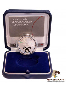 2023 -  5 Euro Argento ITALIA 75° Prima Seduta del Senato Colorata Proof