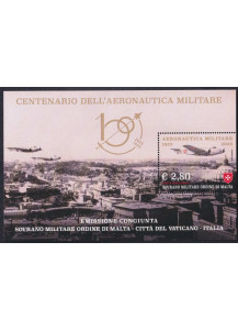 2023 - SMOM Centenario Aeronautica congiunta Vaticano e Italia foglietto