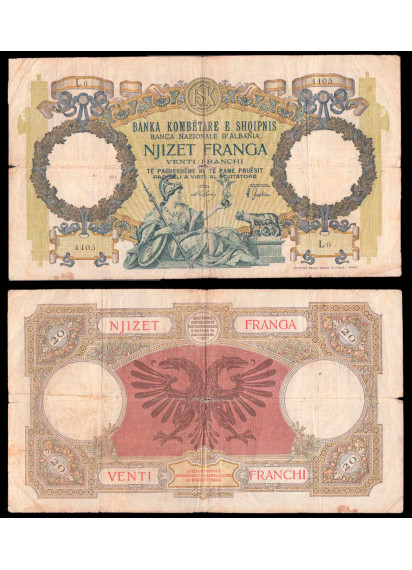 ALBANIA 20 Franchi Occupazione Italiana 1939 Conservazione MB