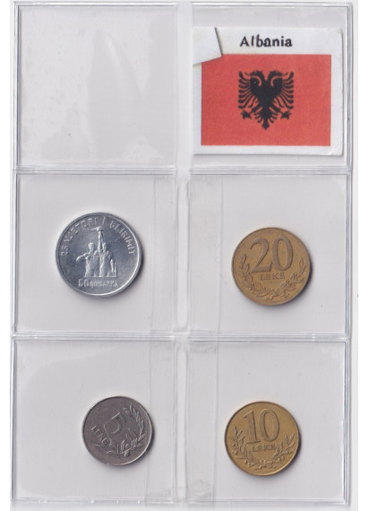 ALBANIA set composto da 5 - 10 - 20 Leke e 50 Qindarka BB+