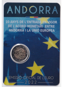 2022 - 2 Euro ANDORRA "10 Anni Convenzione Monetaria UE" FDC