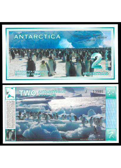 ANTARCTICA 2 Dollars 1996 Fior di Stampa