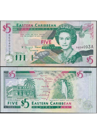ANTIGUA (EAST CARIBBEAN STATES) 5 Dollars 1993 Fds