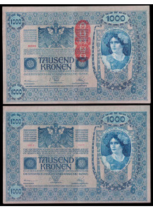 AUSTRIA 1000 Kronen 1902 (1919) Condizione Stupenda