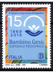 2019 - Vaticano congiunta  con Italia 150 Anniv. Bambin Gesù 1 val.