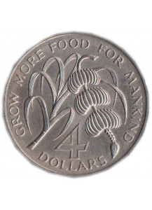 Barbados 4 dollari 1970 Fior di conio FAO